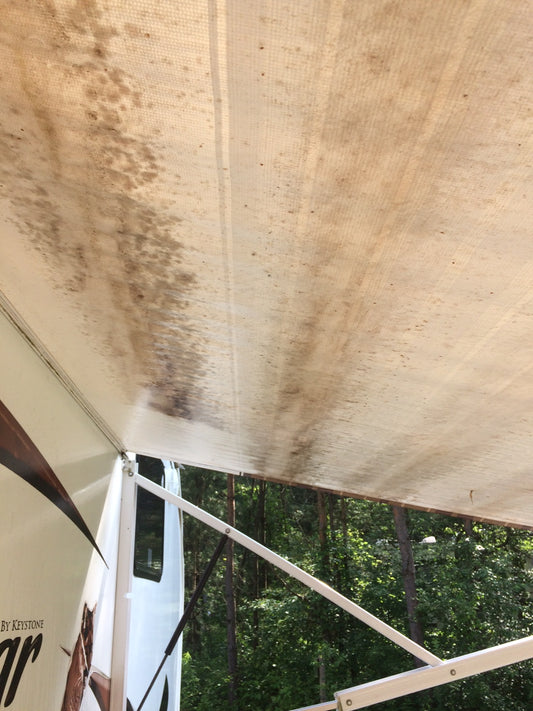 Dirty, grimy RV awning