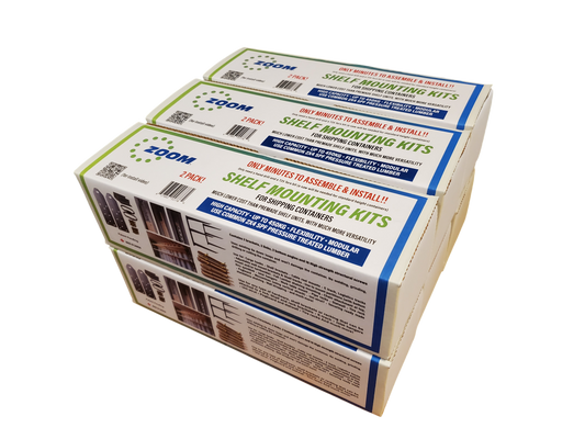 Shipping Container Shelving Kits - Case of 12 kits (6x2packs)