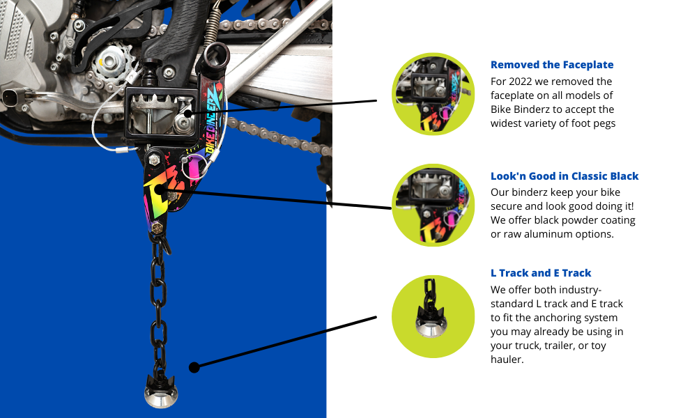 Bike Binderz E Track Dirt Bike Kit Raw Aluminum