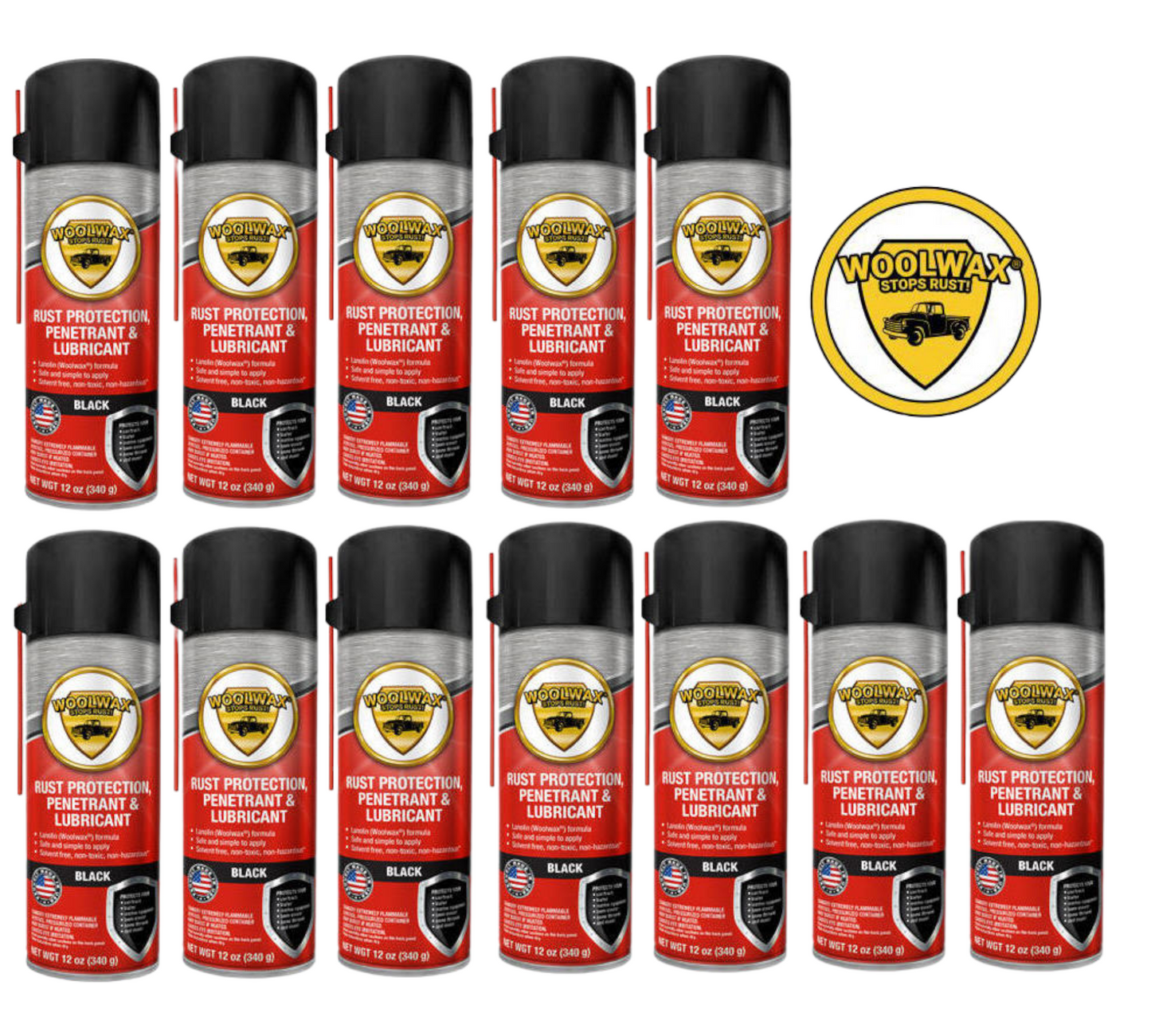 Woolwax™ Aerosol Cans ( Black ) 12 Can kit